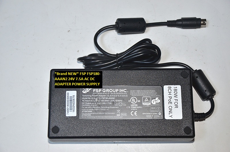 *Brand NEW*FSP AC100-240V FSP180-AAAN2 4pin 24V 7.5A AC DC ADAPTER POWER SUPPLY